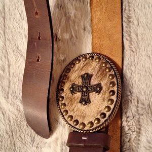Brown Leather Adjustable Belt
